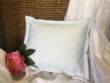RALPH LAUREN Quilted Sateen Argyle Blue Hyacinth Throw PIllow 12"x16" NEW