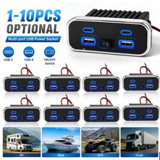 RV USB Outlet Dual USB A  USB C Ports Car Charger Socket Panel Boat Marine LOT