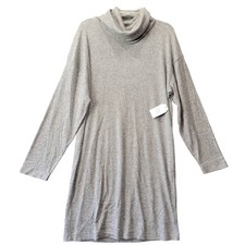 Time Tru Gray Midi Dress Preppy Cowl Neck Long Sleeves Women Size XL Juniors NEW