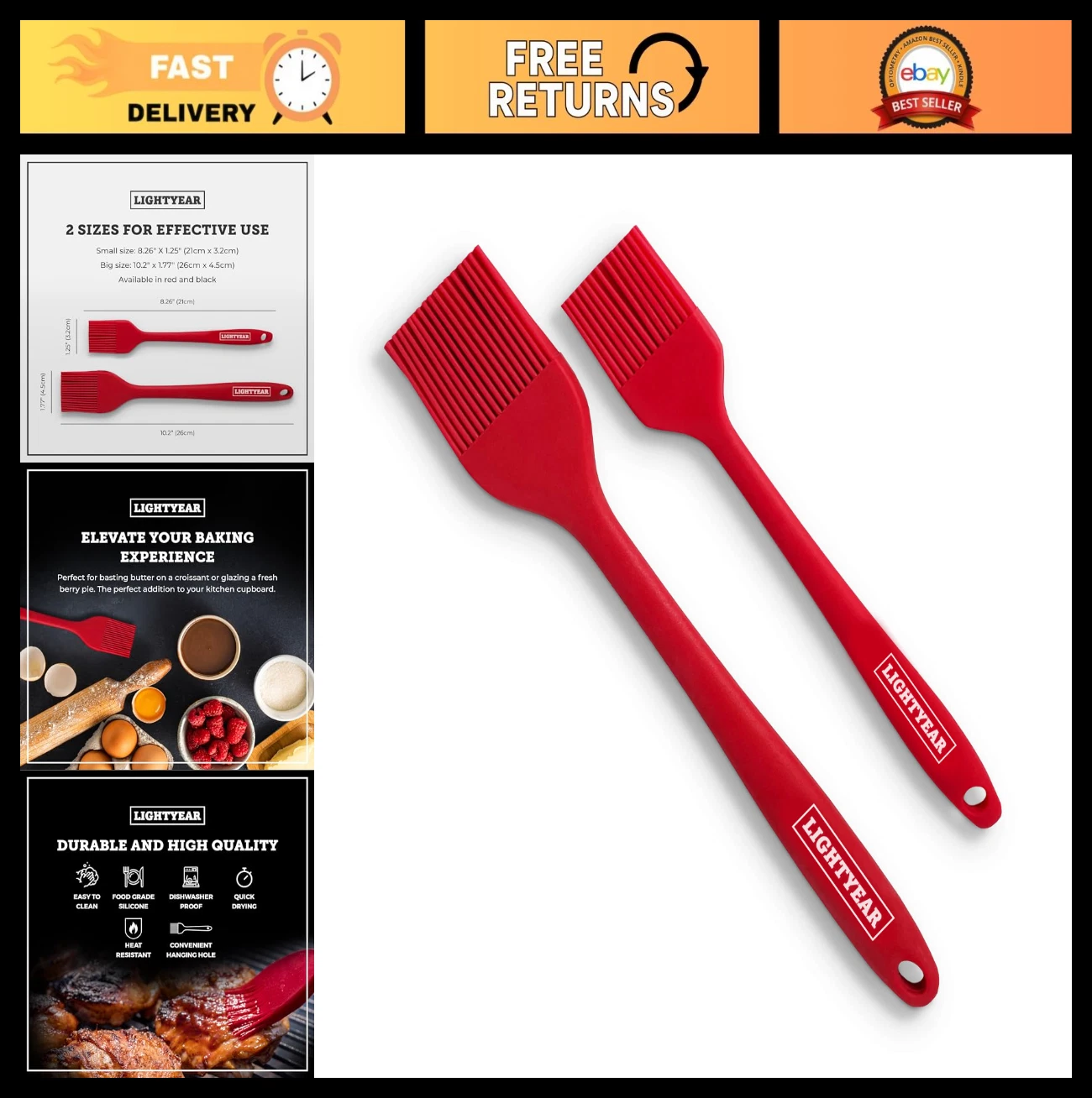 Silicone Basting Pastry Brush Set (2 Pcs) - Heat Resistant 450°F, Food Grade, BP
Opens in a new wind