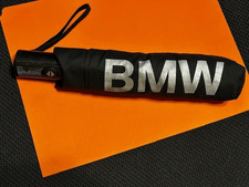 USED Black BMW compact umbrella with sleeve Opens and Closes Nicely