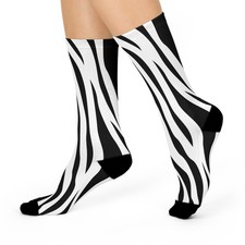 Classic Zebra Print Cushioned Crew Socks