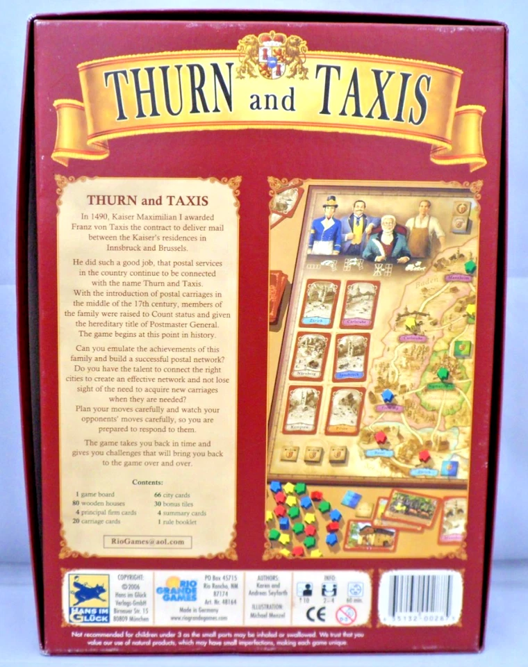Thurn and Taxis - Euro Strategy Board Game (Rio Grande, 2006) English, Complete - Image 2 of 4