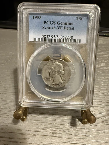 1953 Washington Quarter-PCGS Genuine Scratch-VF Detail