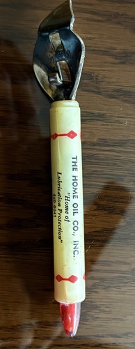 VTG. 2-Way Advertising Can Bottle Opener THE HOME OIL CO. Pretty Prairie , Ks.