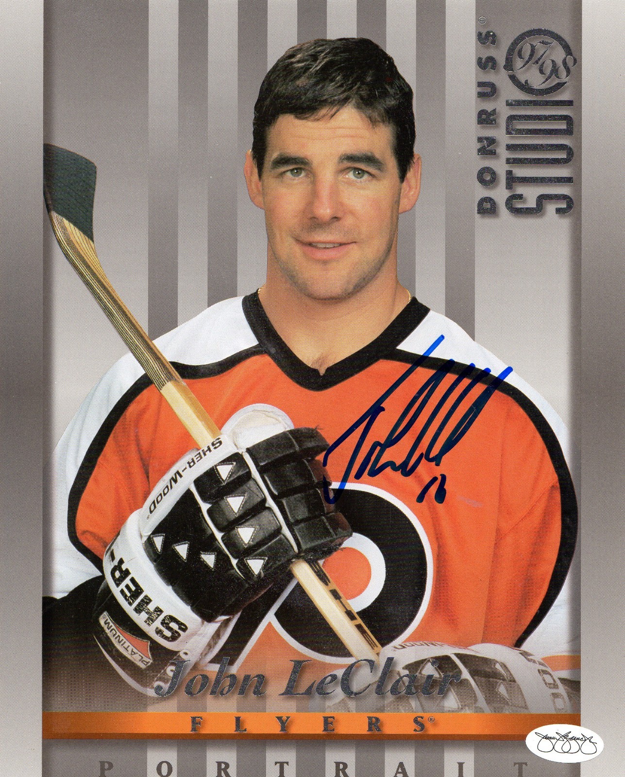John LeClair Flyers Signed 97/98 Donruss Studio 8x10 Photo JSA COA