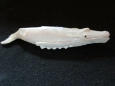 NORTHWEST COAST CARVED MOOSE ANTLER, MED. HUMPBACK WHALE EFFIGY,  WY-0521*05482