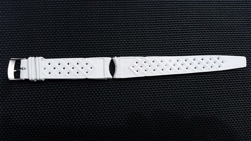 Stylecraft 11319 vintage White Rubber curve 19mm Swiss TYPE Diver's watch strap - Picture 5 of 7