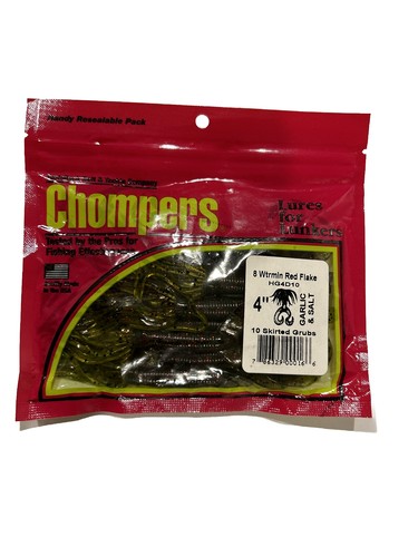 Chompers Table Rock Bait & Tackle HG4D10 10 Tail Skirted Grubs, Garlic ...