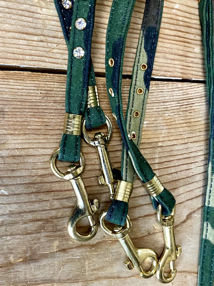 Lote de 4 Nuevas Correas Camuflaje Verde Camuflaje 4 Pies Estrás Bling Delgadas 3/8" Foto 2 de 4