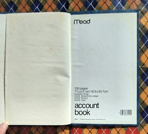 Mead All Purpose Record Account Book 64522 Vintage Blue Hardcover 7.5* x 12" - Imagen 9 de 11