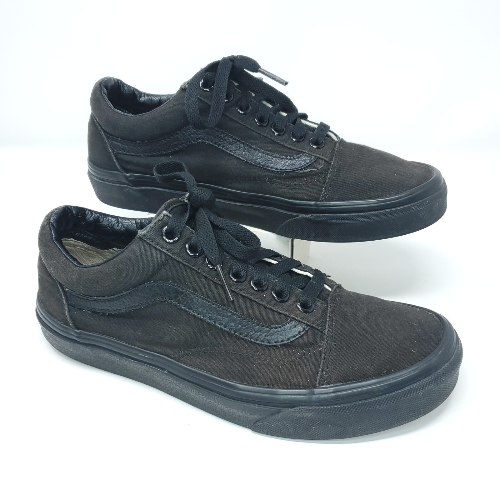 Vans Low Top Shoes Mens 6.5 Womens 8 Black Off The Wall Skate Laces 721565