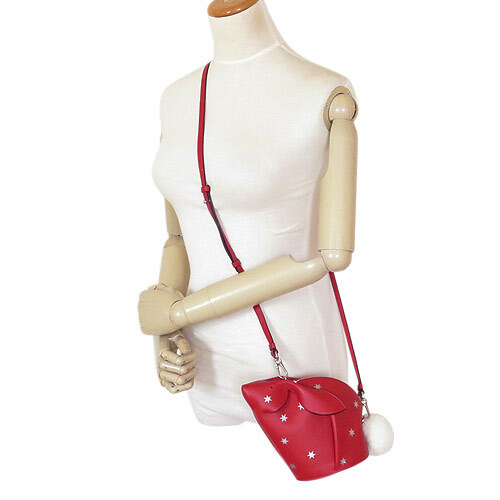ロエベ ミニバッグ BUNNY レザー 199 30 ST35 7015/SCARL RD×SV Loewe Bunny Star Mini Bag Ladies Shoulder Bag Leather