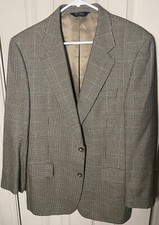 Jos.A.Bank Mens Silk Wool Blazer Sport Suit Coat Jacket Blk/tan Portugal 41R