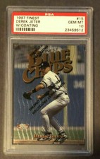 1997 TOPPS Finest Blue Chips with w/ Coating NY Yankees #15 Derek Jeter - PSA 10
