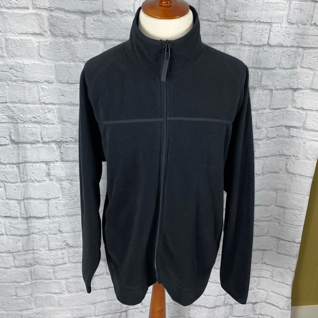 Old Navy men XXL Full zip high neck fleece jacket black