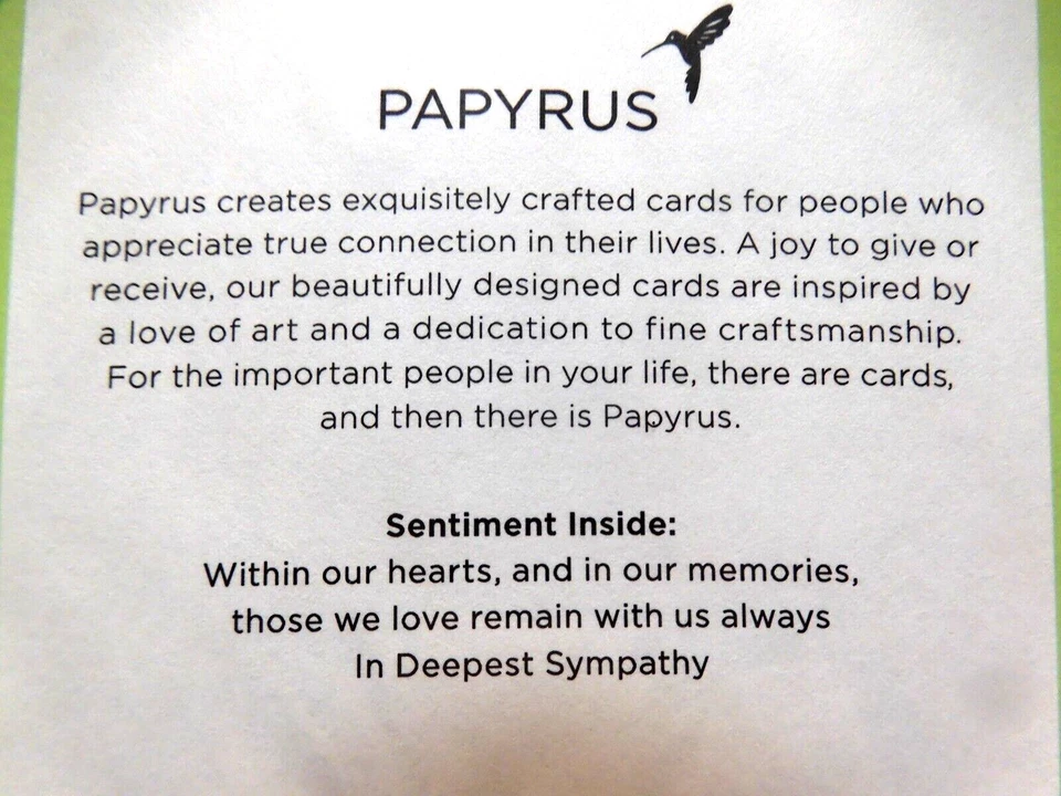 2 Papyrus Cards High Quality Calla Lilies IN DEEPEST SYMPATHY Thinking of You - Image 4 of 4