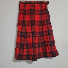 VTG PENDLETON Size 10 Virgin Wool Tartan Pleated Plaid Skirt Medium USA Holidays