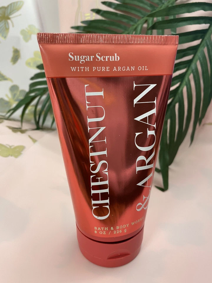 NEW Bath & Body Works Chestnut & Argan Sugar Scrub with Argan Oil 8 oz SEALED - Image 2 of 4