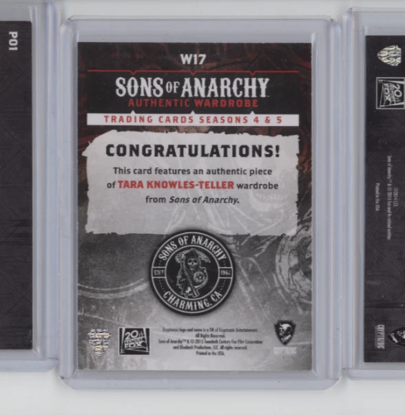 2015 Sons Of Anarchy Seasons 4-5 WARDROBE W17 Tara Knowles Teller Variation GEMS - Image 2 of 2