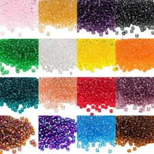 Lot of 340 Matsuno Dyna-Mites 6/0 #6 Glass Spacer Seed Beads Transparent Colors