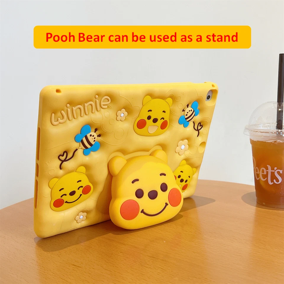 Funda protectora a prueba de golpes para niños Pooh para iPad 10th 9 8 7 mini 6 5 4 3 Air 1 2 Pro 11 Foto 3 de 4