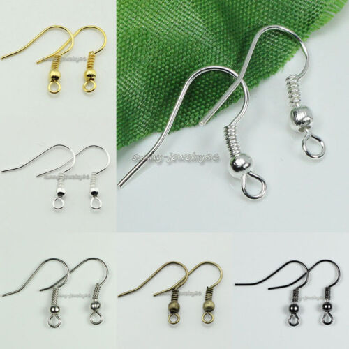 Wholesale 18mm 300pcs/500pcs Earring Hooks Coil Ear Wires Jewelry Findings - Picture 1 of 7