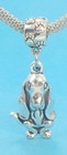 Basset Hound Dog Charm on Paw Print Slider Bead