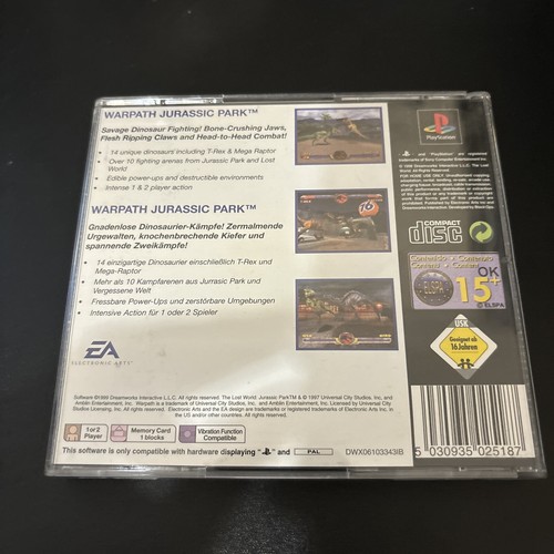 Jurassic Park Warpath - Sony PlayStation 1 PS1 - PAL keine Frontabdeckung oder Handbuch - Bild 2 von 2