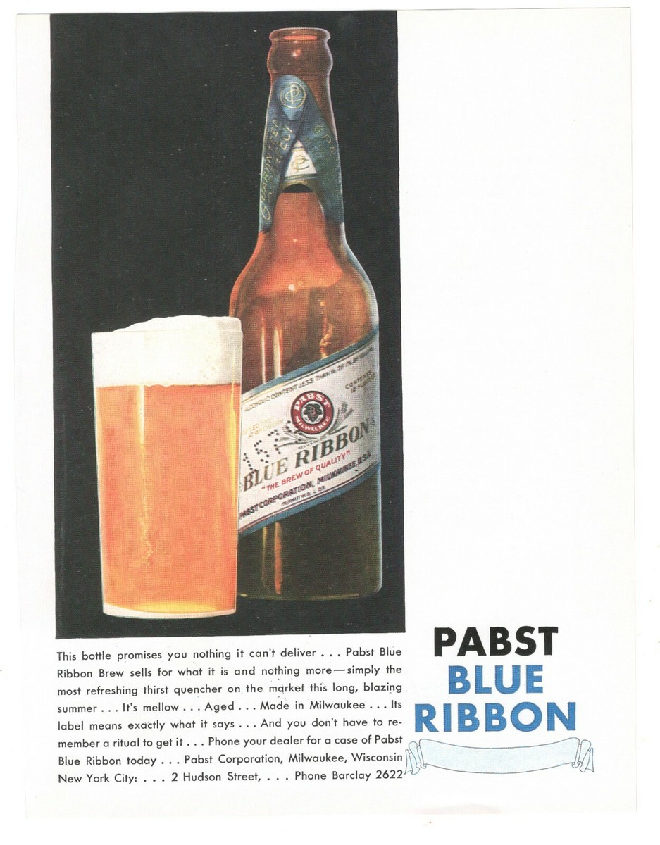 希少品！ Pabst Blue Ribbon パブストブルーリボン 雑誌 広告 PABST BLUE RIBBON 1920's 8