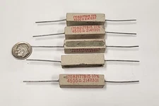 5 PIECES Ceramic wire wound Resistor 4.5k 7W 4500 Ohms 7 watts 7 W 10% tol (new)