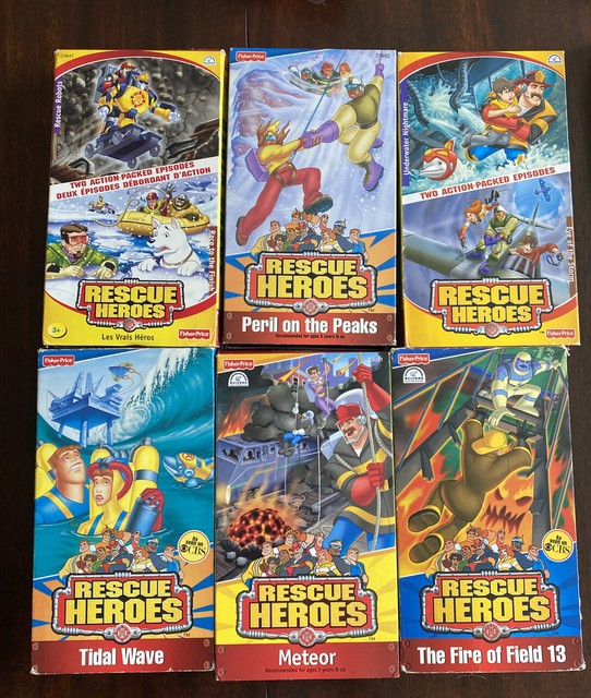 Lot Of 6 Rescue Heroes Animated Vhs Video Tapes Fisher Price Tidal Wave Meteor For Sale Online