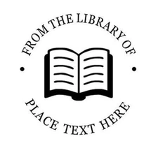 Custom FROM THE LIBRARY OF Round / OPEN BOOK/ NAME Embosser Shiny EZ-Seal Hand