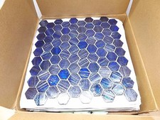 Case of 17 Trend 239 100% (S3) Hexagon on Plus, Blues Semi- Transparent Tile