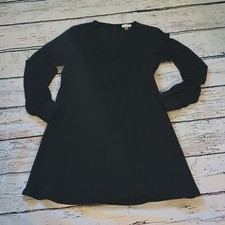 Calvin Klein Black Sheer Blouson Sleeve Sheath Dress LBD 10