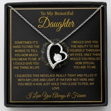To My Daughter Necklace, Daughter Father Necklace, Daughter Gift From Dad,Mom