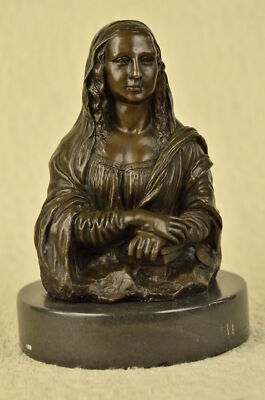 Valli The Mona Lisa Portrait Classic Bust 100% Solid Bronze Sculpture Figure