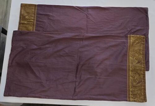 2 Nancy Koltes Purple Paisley 100% Cotton King Pillow Cases