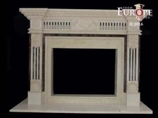 BEAUTIFUL HAND CARVED  MARBLE  EUROPEAN DESIGN FIREPLACE MANTEL - ZMI1