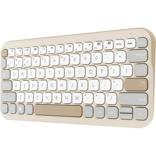 ASUS KW100 Wireless Keyboard Oat Milk, Compact, Quiet Typing, 90XB0880-BKB040 - Picture 2 of 5