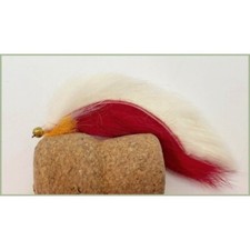 Zonker Flies, 12 Pack Two Tone Red & White Zonkers, Trout Flies, size 10
