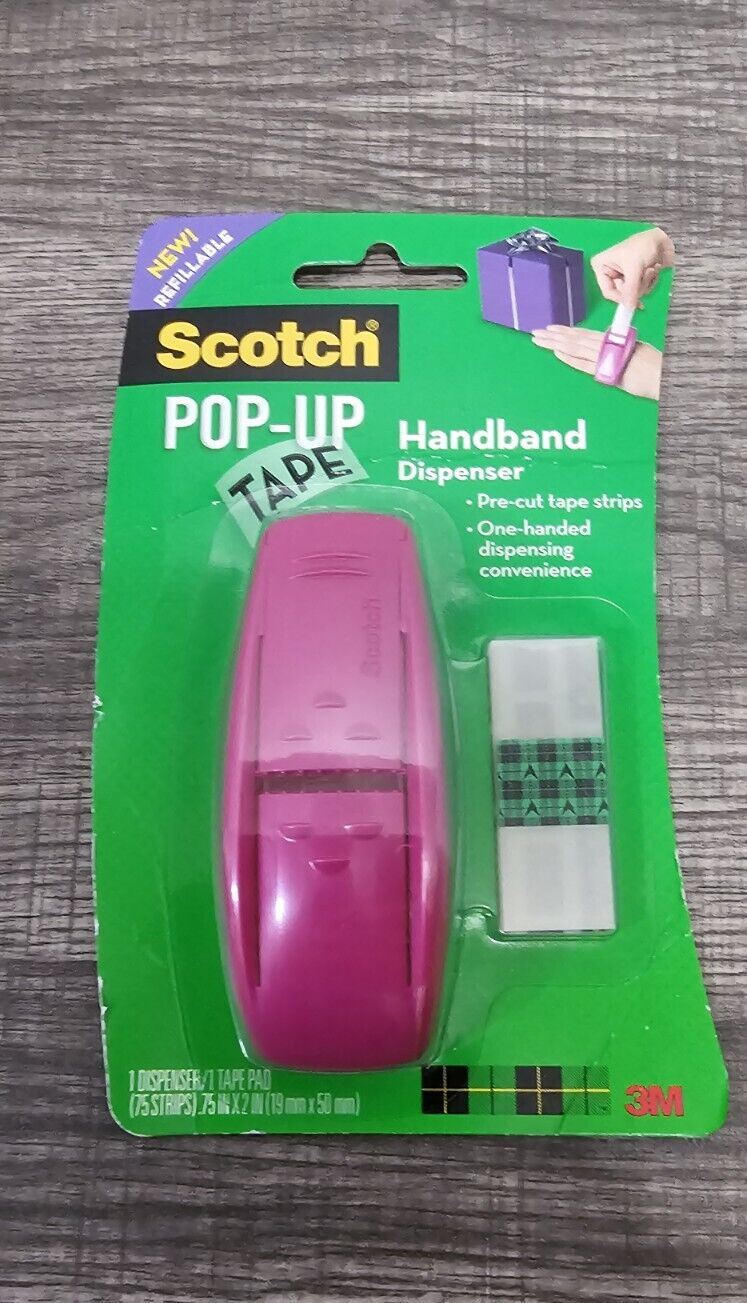 Pink Scotch PopUp Tape Handband Dispenser 75 Tape Strips Discontinued 51141233260 eBay