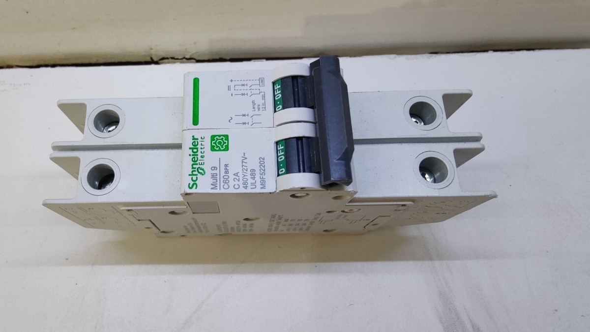 Schneider Electric Multi9 C60BPR Miniature Circuit Breaker – 1-Pole 2A C Curve, 14kA UL489 / 10kA IEC, Short Circuit & Overload Protection For Industrial Panels