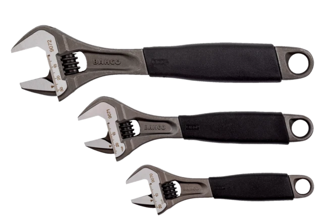 Bacho Alloy Steel Metric Adjustable Wrench Set (Pack of 3)