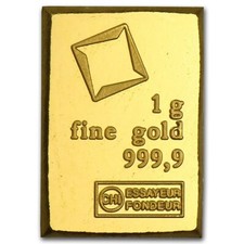 1 Gram Fine Gold Bar - Assayed .9999 Pure Fine Bullion - Valcambi Suisse Swiss