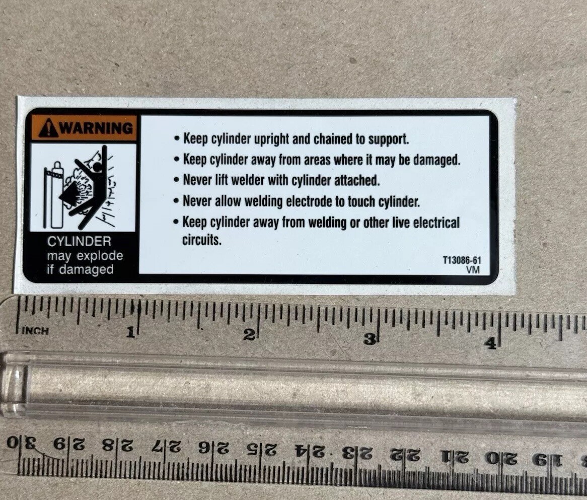 Lincoln Electric 9ST13086-61 DECAL WARNING T13086-61 Sticker.