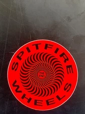 Spitfire Wheels Sticker #29,   2 1/2" X 2 1/2 ", Vintage, The End.