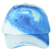 American Crown Sea Ocean Water Sky Blue White Curved Bill Adjustable Hat Cap