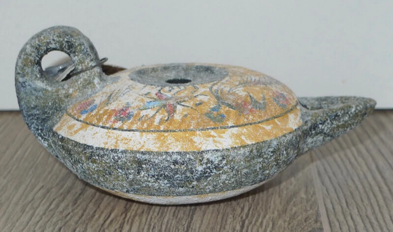 Ceramic oil lamp sale pottery
