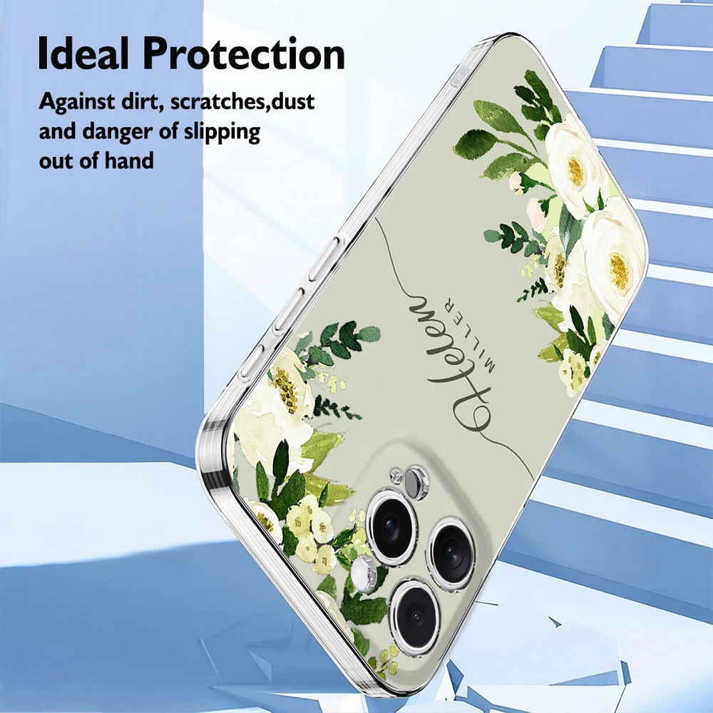 Floral TPU Phone Case for iPhone 15 16 Plus 14 13 12 11 XS Pro Max